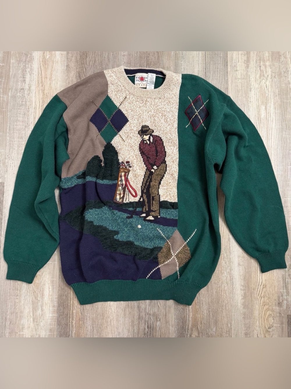 Cotton Traders M’s Golf Knit Pullover Vintage 90s Sweater-Size XL Tall *NEW EUC*